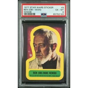 Star Wars 1977 Ben Obi-Wan Kenobi Sticker Card #9 PSA 6 CERT#65752183